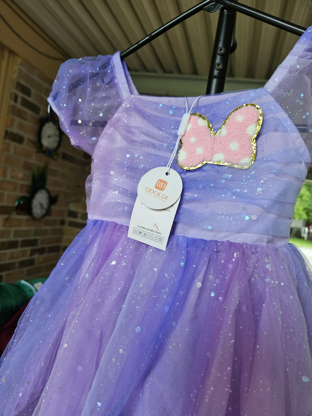 Purple Glitter Tulle Kids Costume Dress